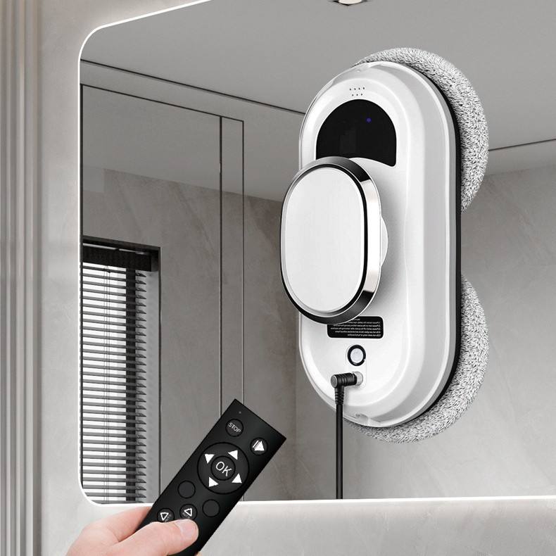 Automatischer 90-W-Fensterreinigungsroboter mit Wassersprühfunktion, Fernbedienung, 3+ Reinigungsmodi, Routenplanung, 180 Minuten Laufzeit und Gyroskop